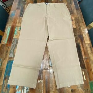 Lands’ End Women’s Plus Size Mid Rise Classic Straight Leg Chino Ankle Pants